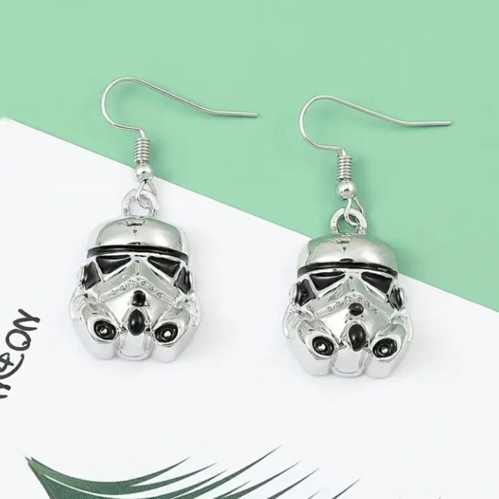 Star Wars Storm Troopers Black & Silver Drop Earrings